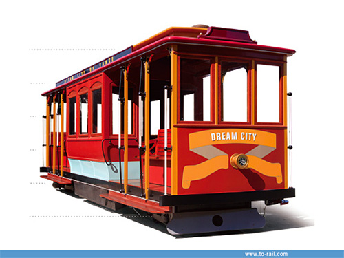 Retro Sightseeing Tram Electric Driven Lithium Iron Phosphate Battery